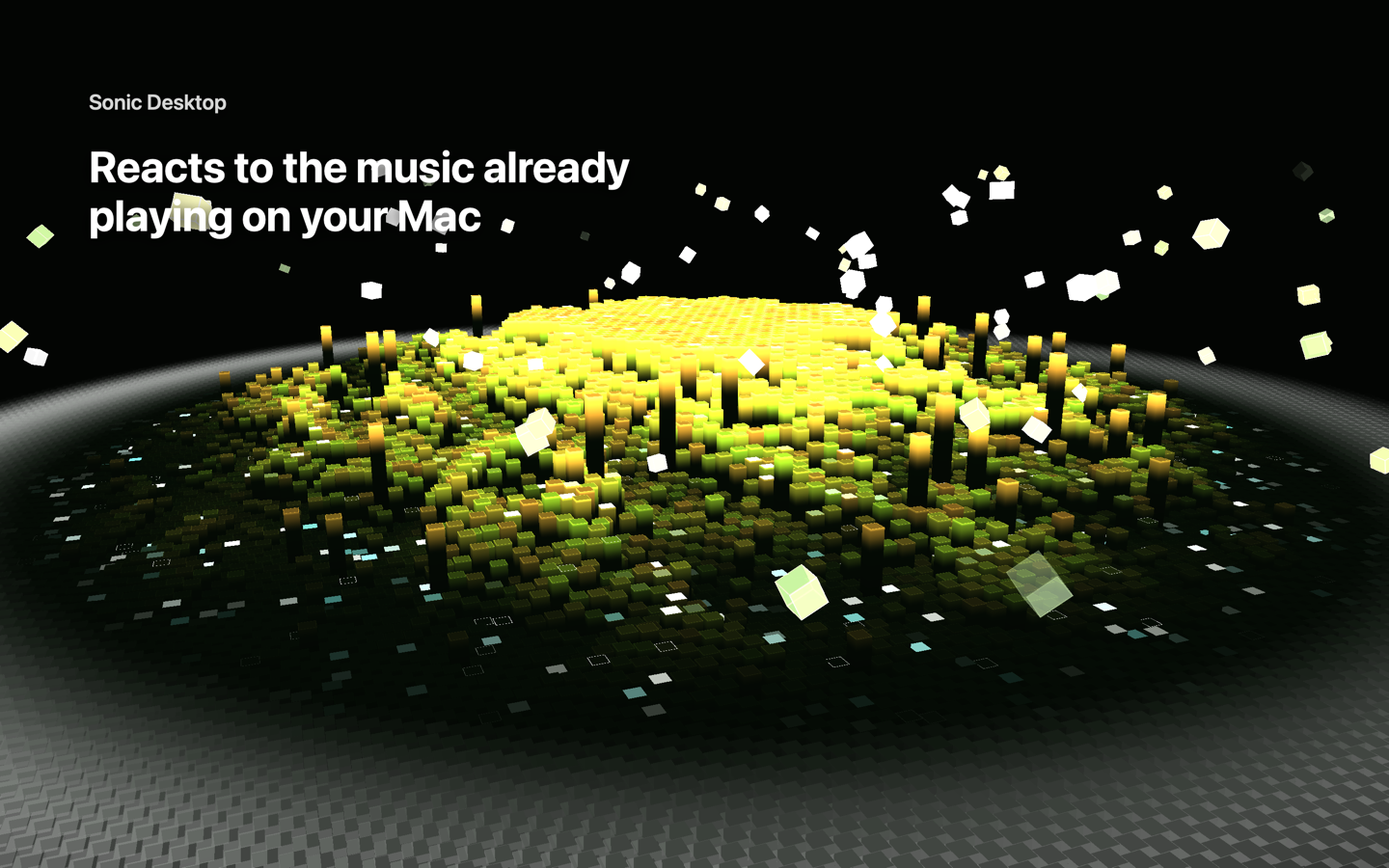 Sonic Desktop reacting to music already playing on a Mac.