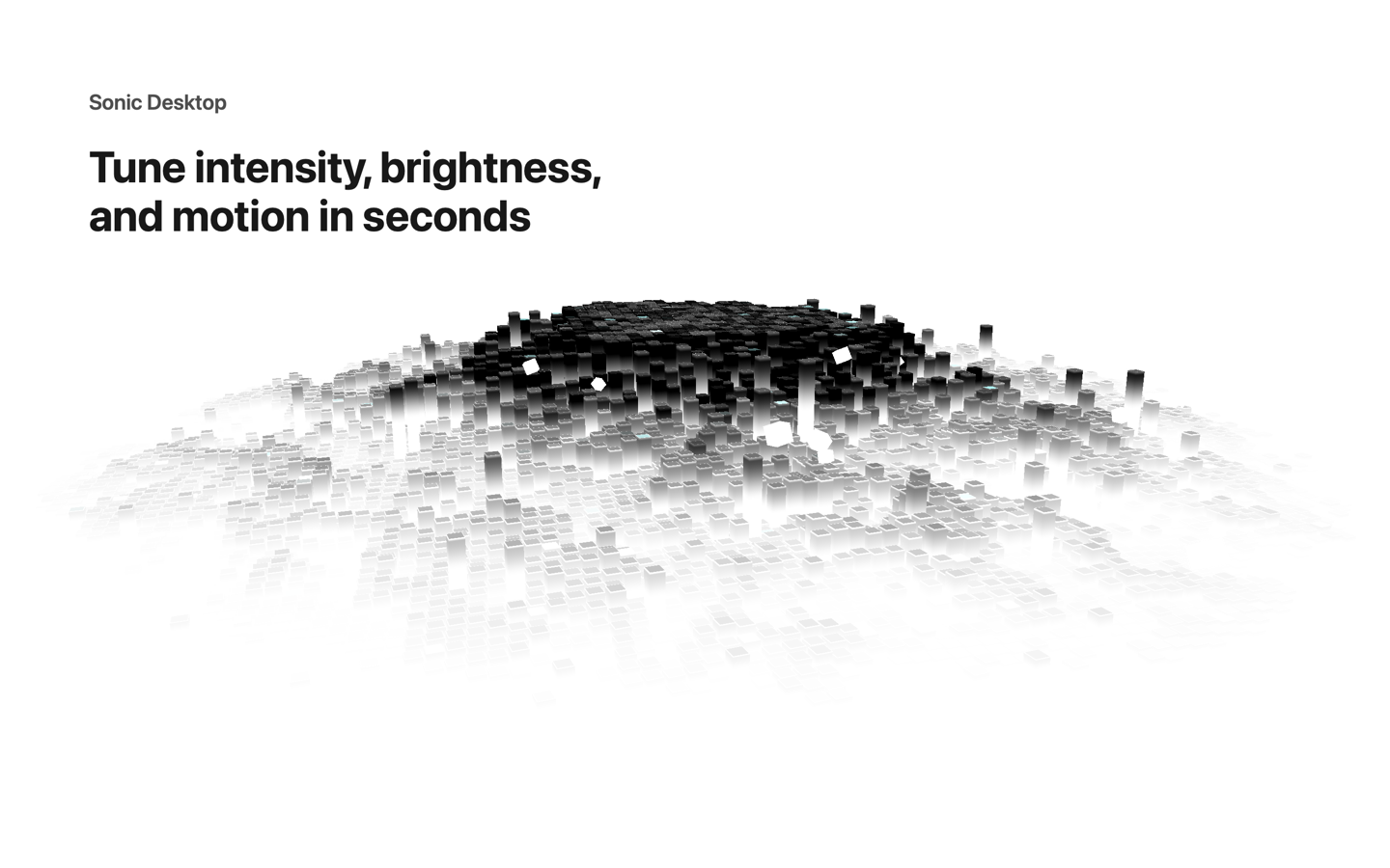 Sonic Desktop intensity brightness and motion controls.